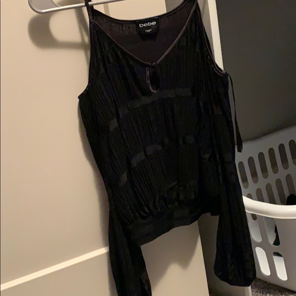 Bebe open shoulder dress top